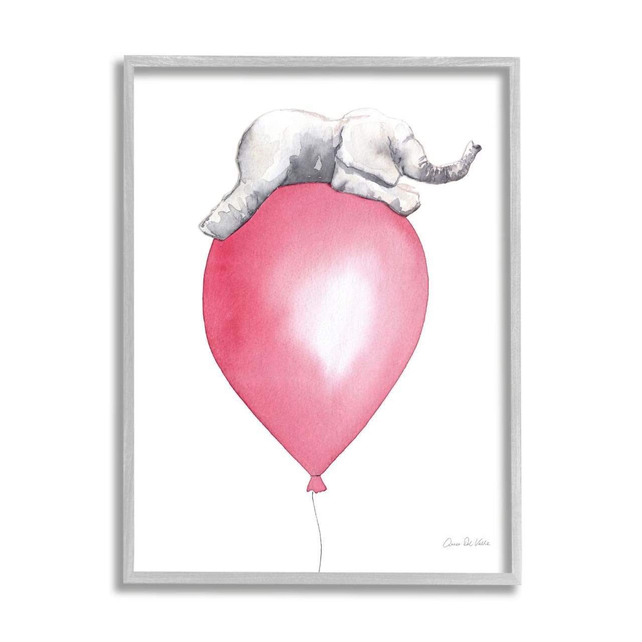 Stupell Industries Kids' Baby Elephant Sleeping on Large Red Balloon Framed Wall Art